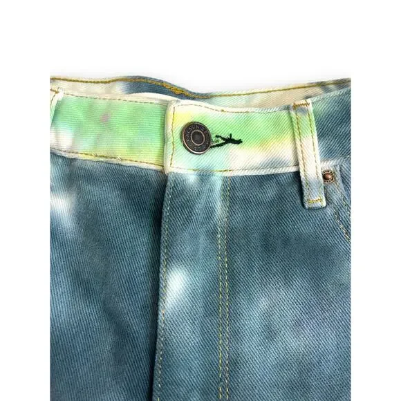 Pacsun High Rise TIE DYE FESTIVAL Denim Jean Shorts | Sz 27 | New! - Picture 5 of 9